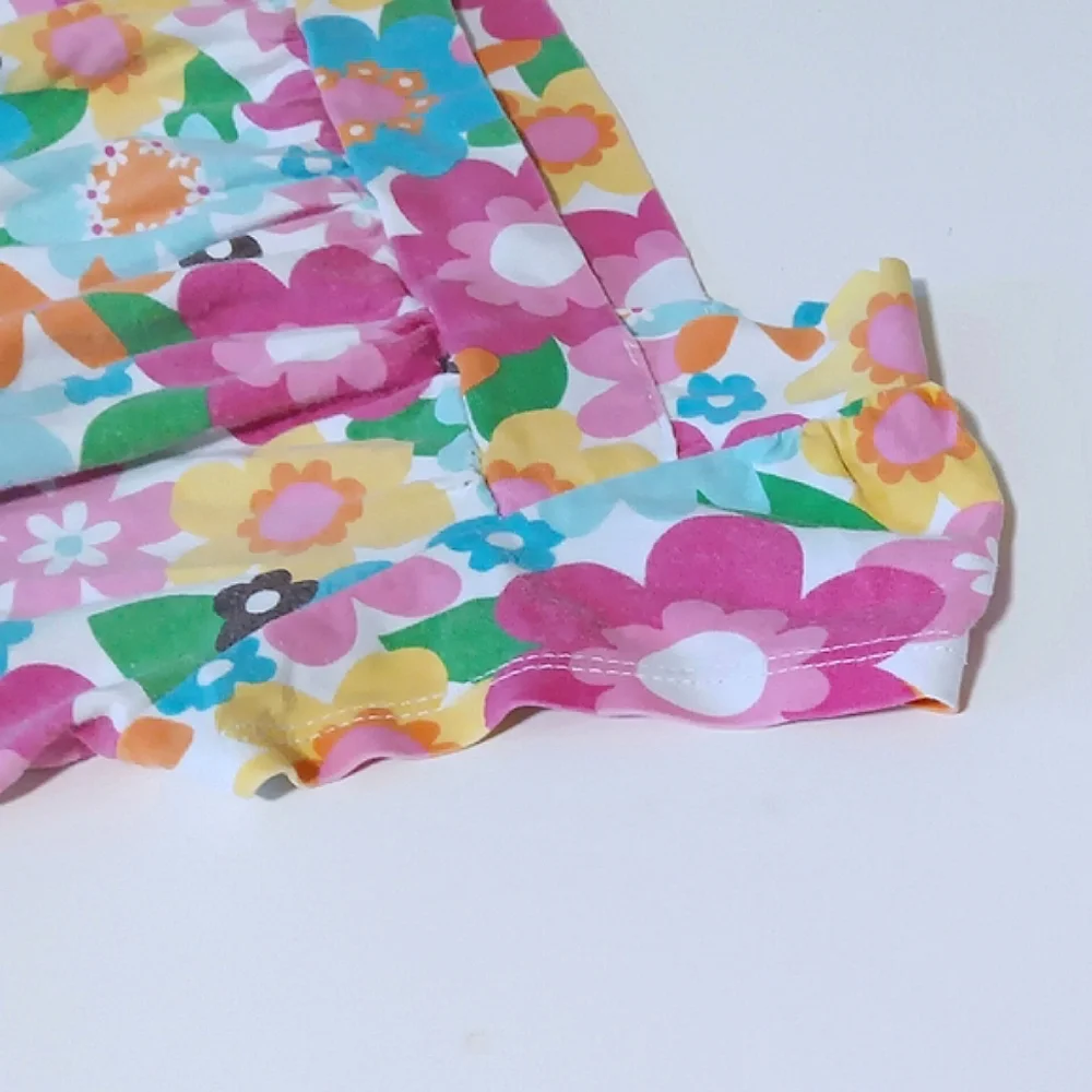 Vintage Girls' White And Multicolor Floral Dress Size 4